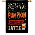 Patio Trasero 28 x 40 in. First Pumpkin Spice House Flag w/Fall Harvest & Autumn Dbl-Sided Vertical Flags  Banner PA3910399